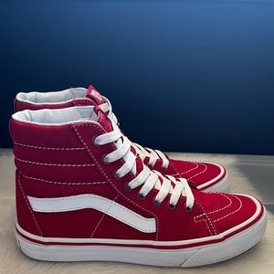 VANS Sk8-Hi Red & White Skate Shoes